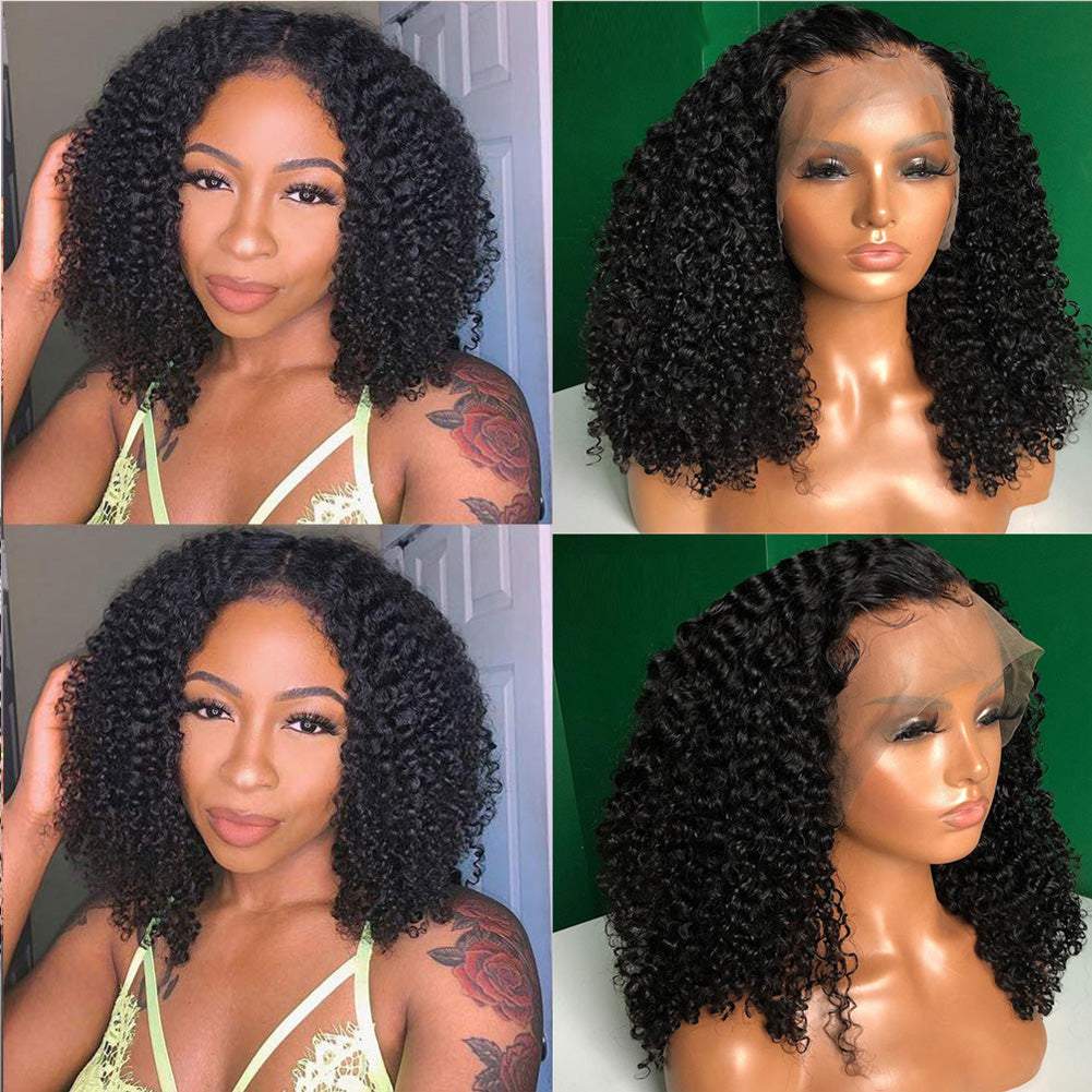 Synthetische kinky curl front lace wig