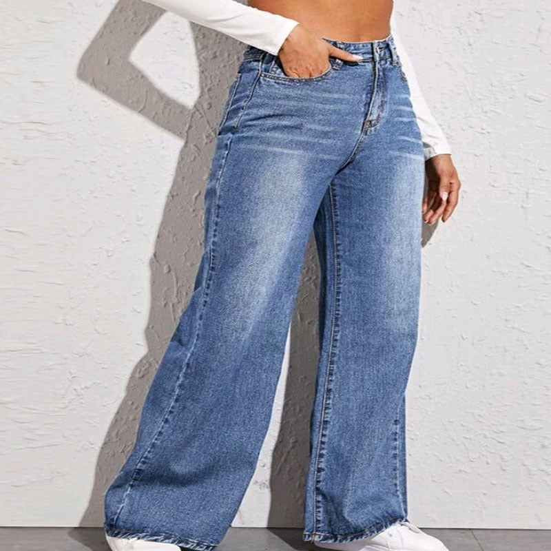 Jeans met wijde pijpen en hoge taille voor dames
