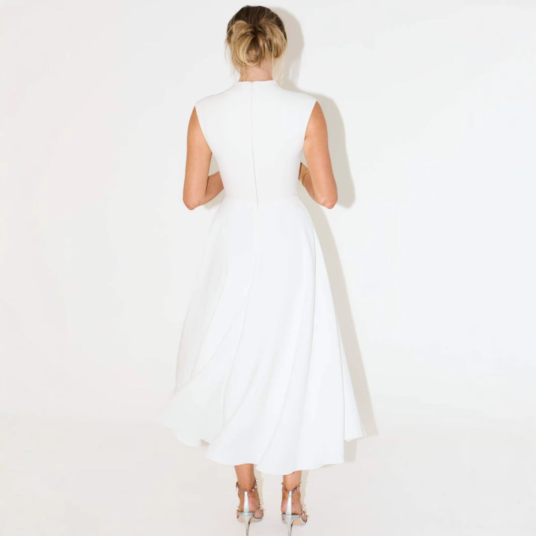 Hoogwaardige elegante satijnen damesjurk