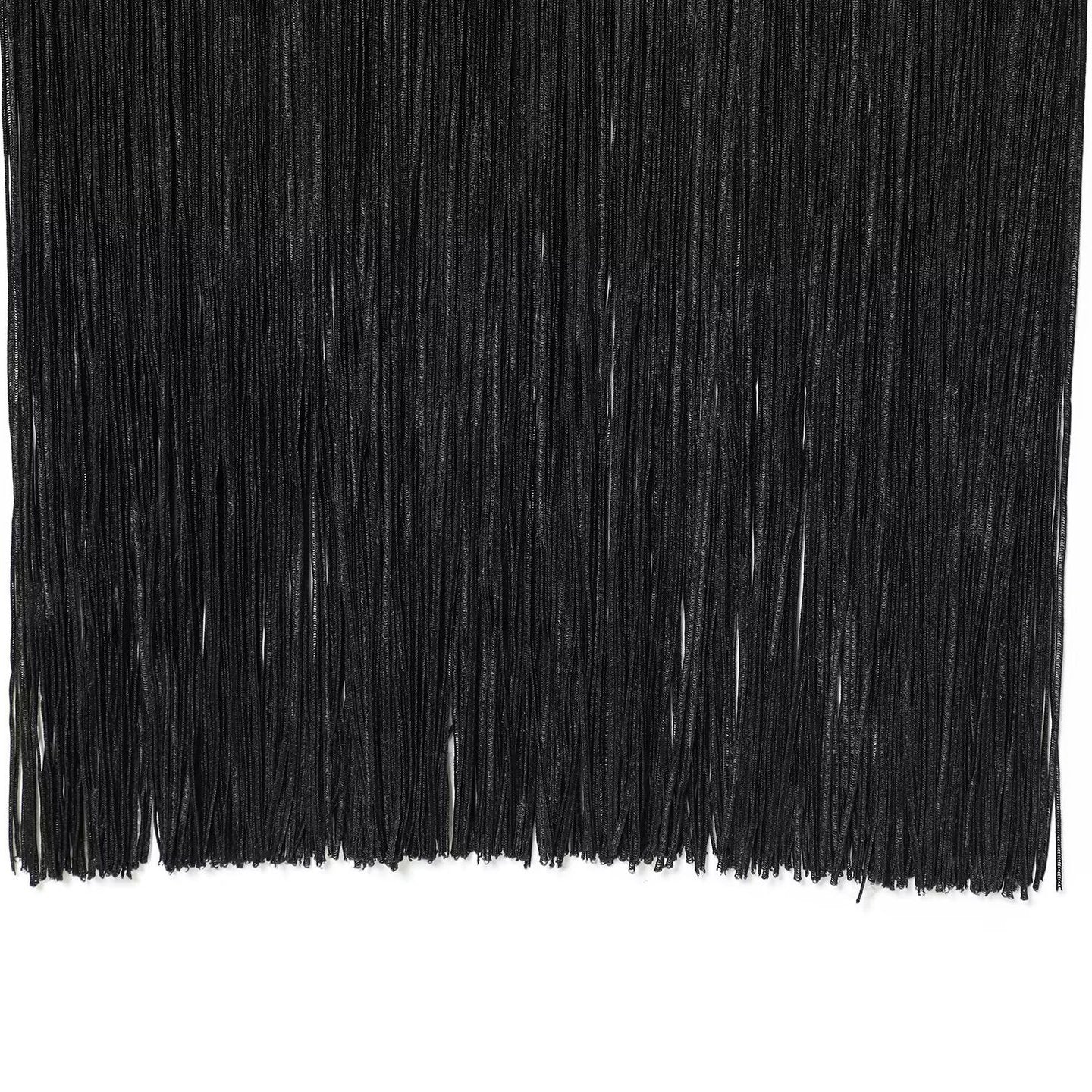 Elegante klassieke elastische halterjurk met franjes en blote schouders