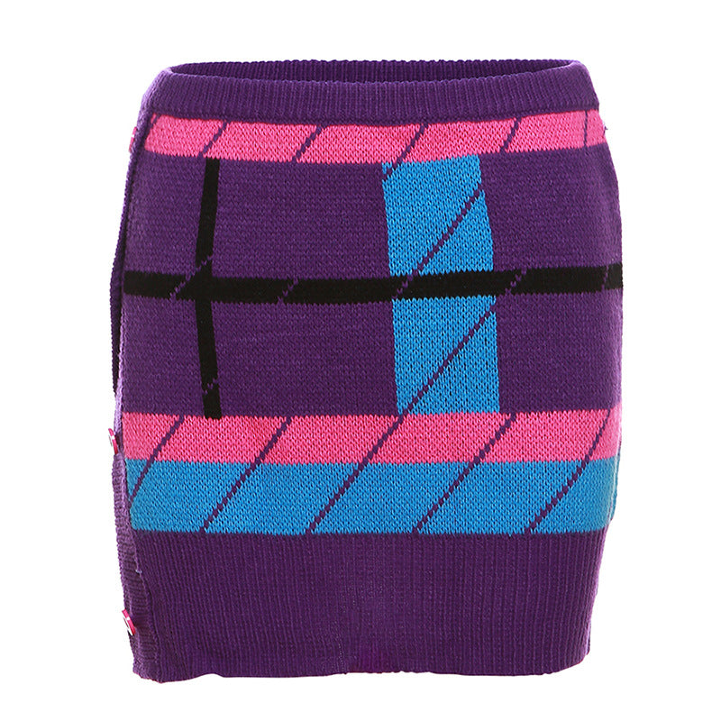 Modieuze gebreide set of apart met ribbels en ruitpatroon voor dames