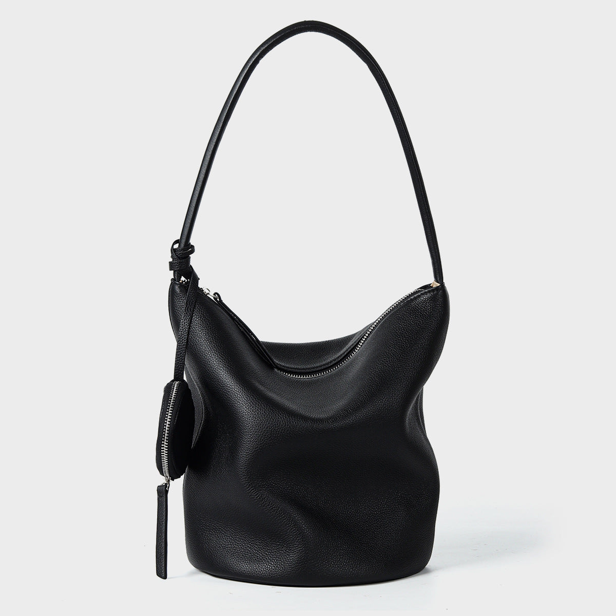 Genuine Leather Large Capacity Bucket Bag Tote Handbag