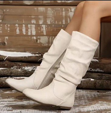 Women's Side Zipper Round Toe Boots