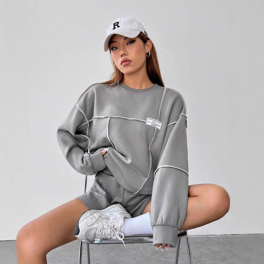 Casual Losse Ronde Hals Lange Mouw Dames Sweatshirt