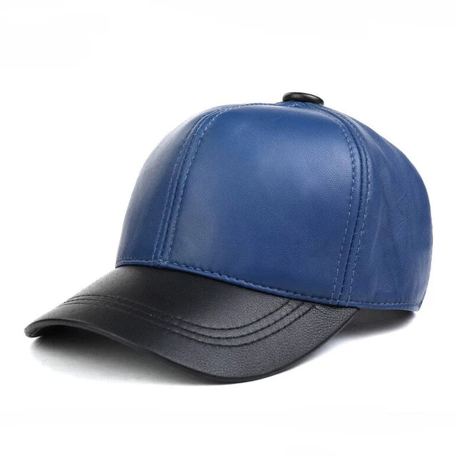 Spring/Winter Candy Color Real Leather Baseball Caps Sheepskin Men/Women Youth Duck Tongue Wamr Hats Pink/Red Hip Pop Bonnet Fem