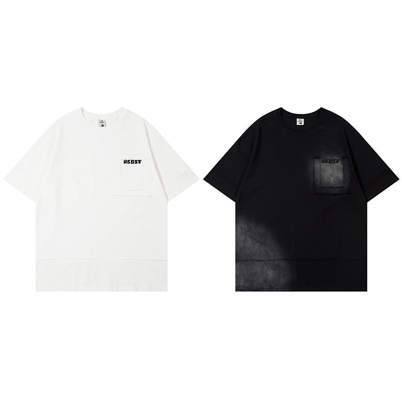 Washed oversized unisex T-shirt met korte mouwen
