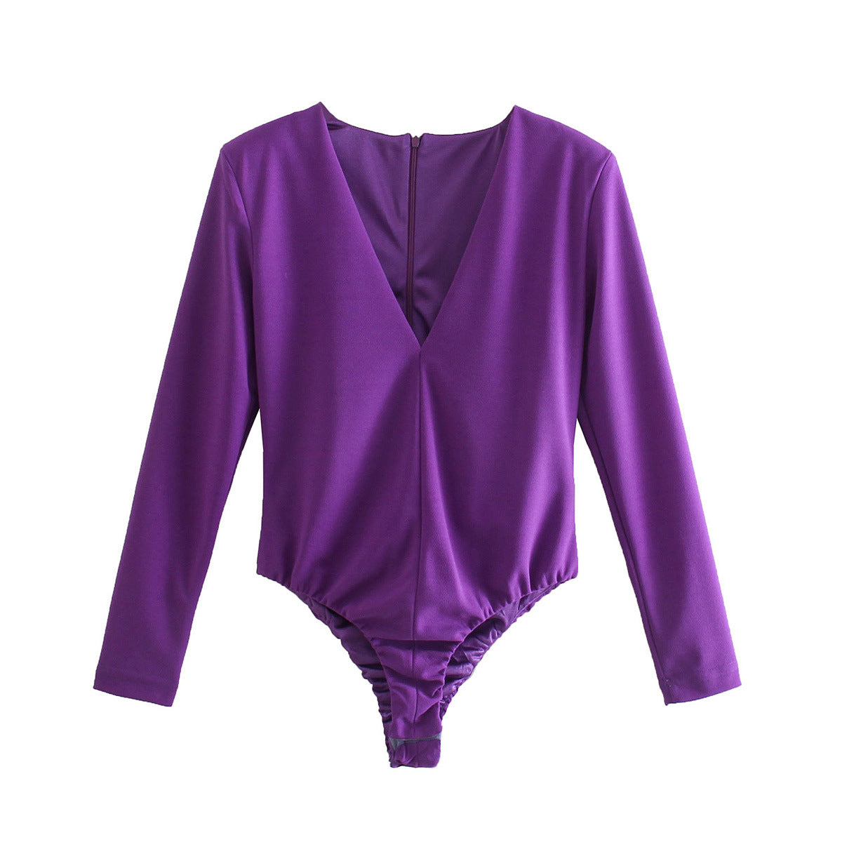 Women's V-neck Padded Shoulder Jumpsuit