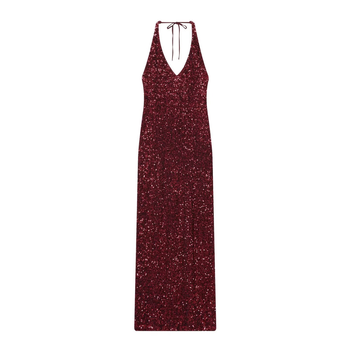Sleeveless bead off shoulder V-neck dress
