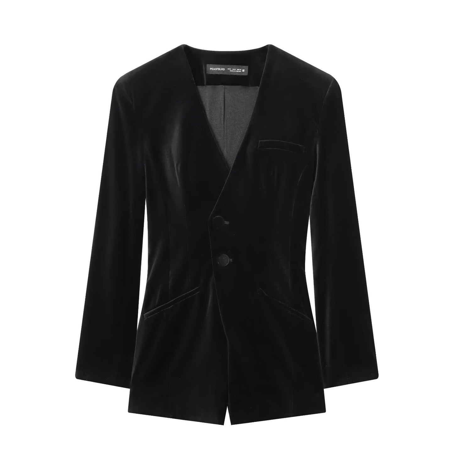 Fluwelen blazer- jumpsuit met V-hals en korte pijpen