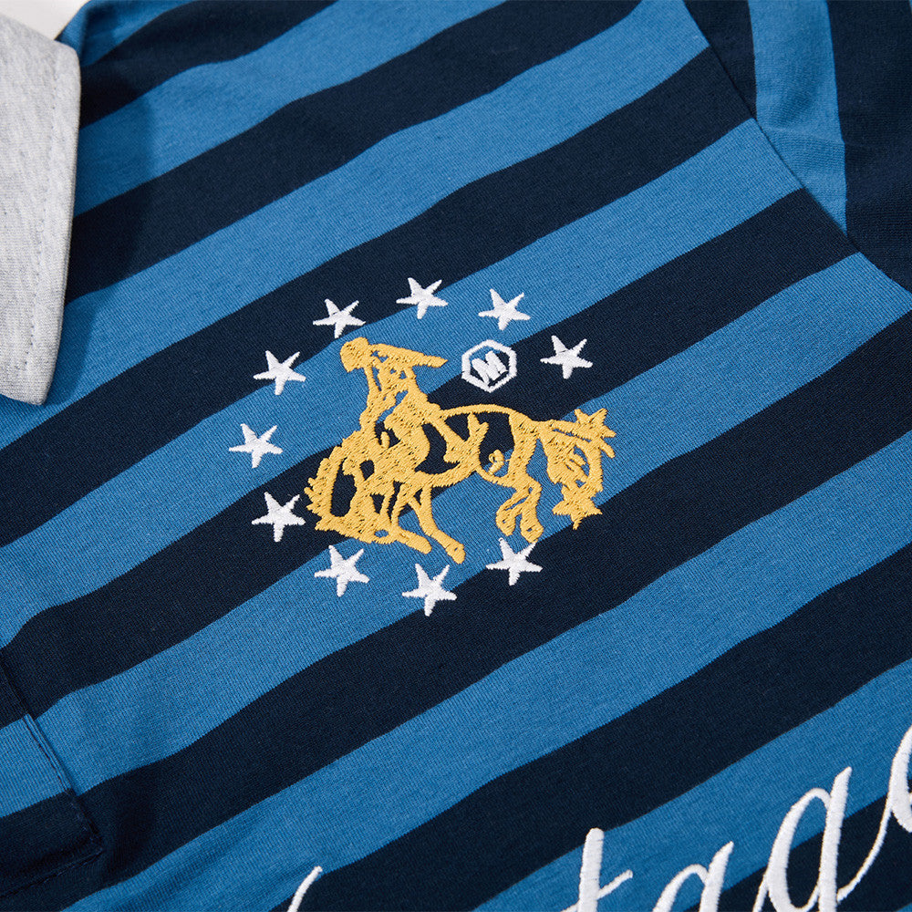 Gestreepte poloshirt met letterprint en korte mouwen