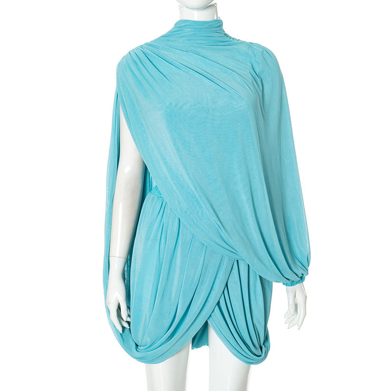 Effen elegante geplooide hoogwaardige strapless halfrok tweedelig set