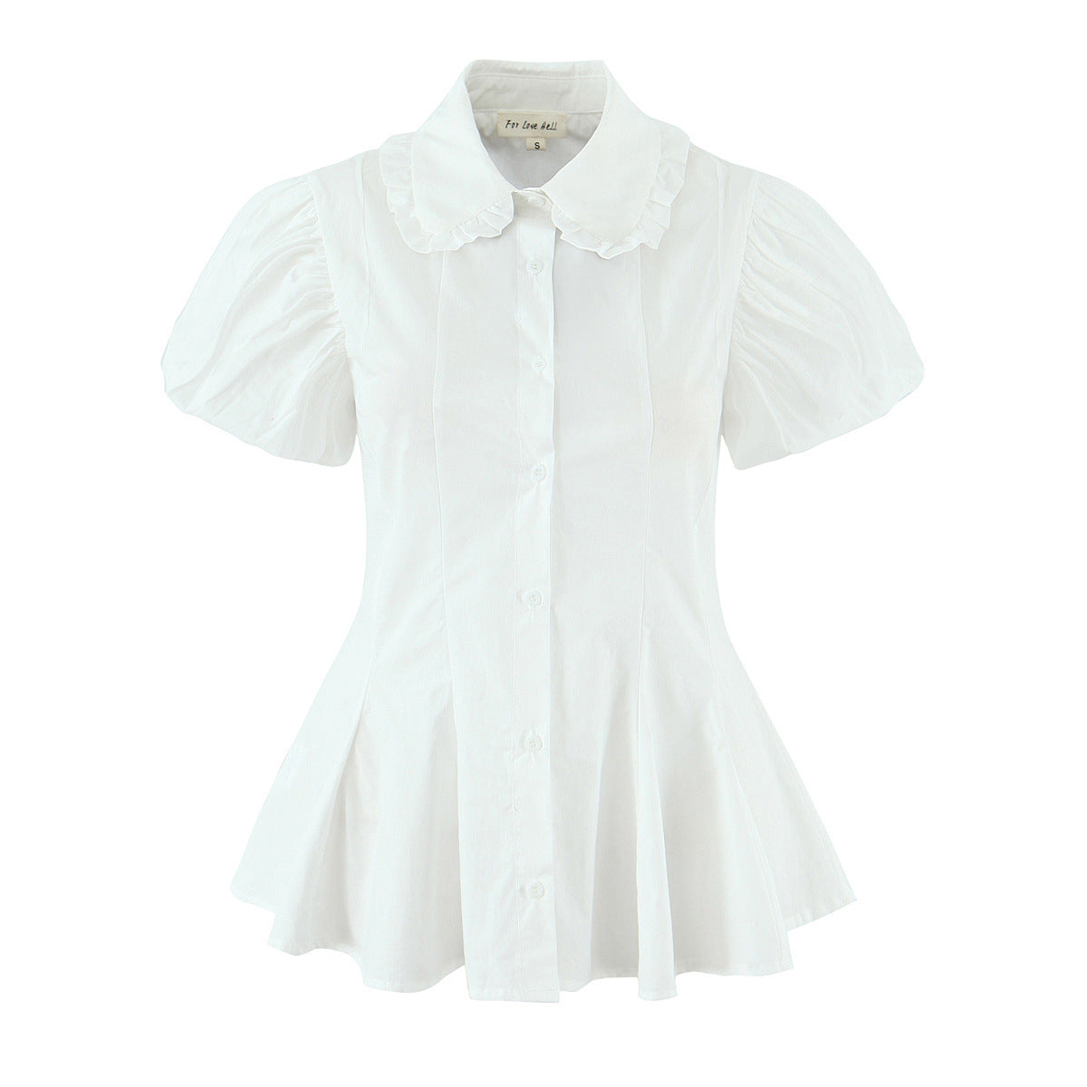 Bubble sleeve shirt suspender dress set