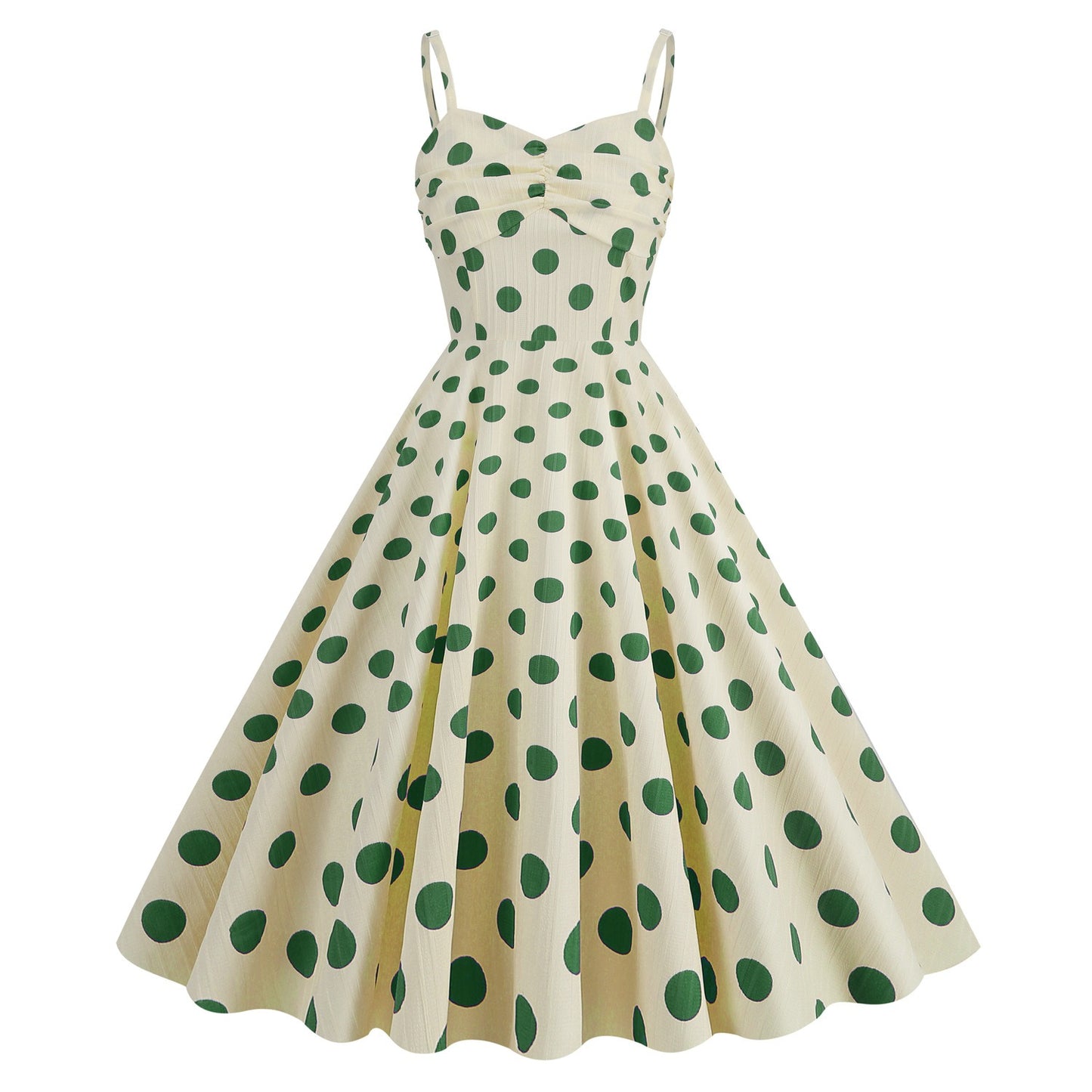 Blue and white English style suspender with a straight line collar, waist cinching large hem dress for women in summer