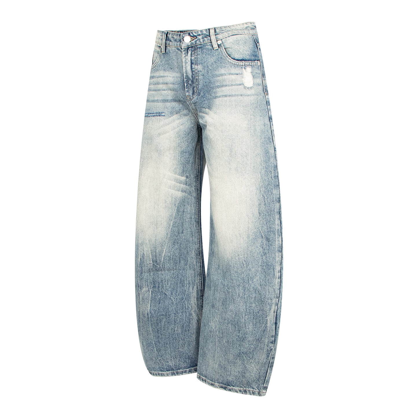 Vintage washed jeans met scherpe randen voor dames en heren
