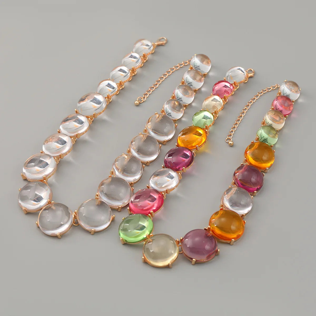 New ZAA Exaggerated Colorful Transparent Resin Choker Necklace Earrings for Women Holiday Party Jewelry Sets