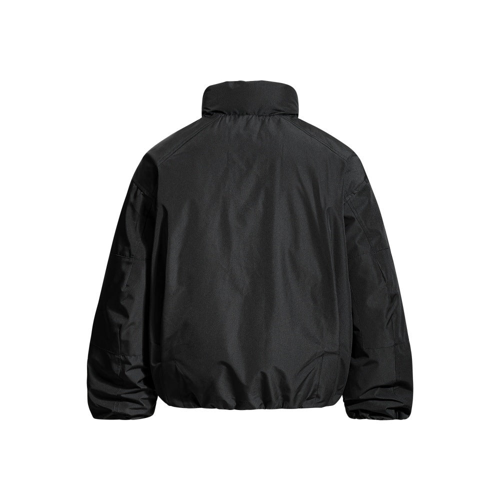 Heren jas met opstaande halfhoge kraag rits en zakken