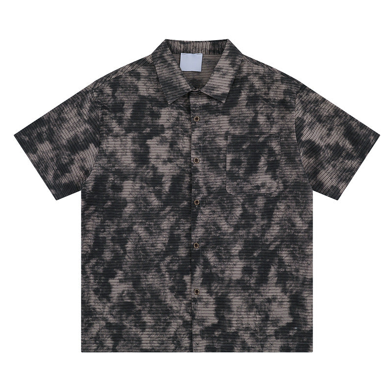 Loose Printed Shirt Men's Retro Casual Simple Handsome Trendy