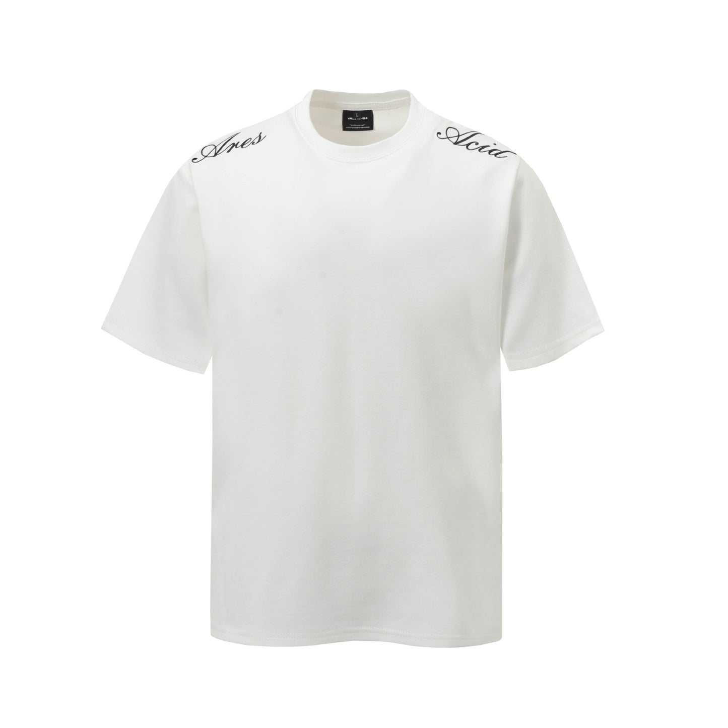 T-shirt met korte mouwen en schouderborduurwerk