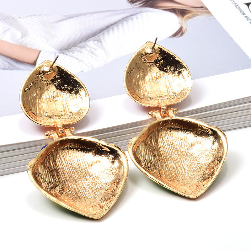 Modieuze kleurrijke geoliede oorbellen van legering