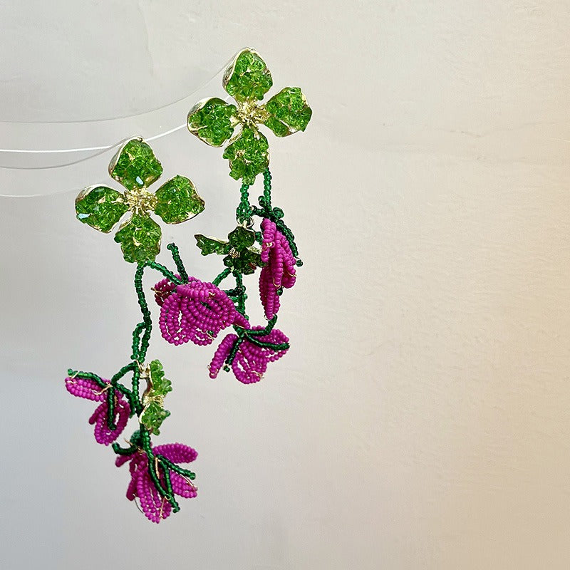 Gepersonaliseerde luxe oorbellen met bloemenkwastjes