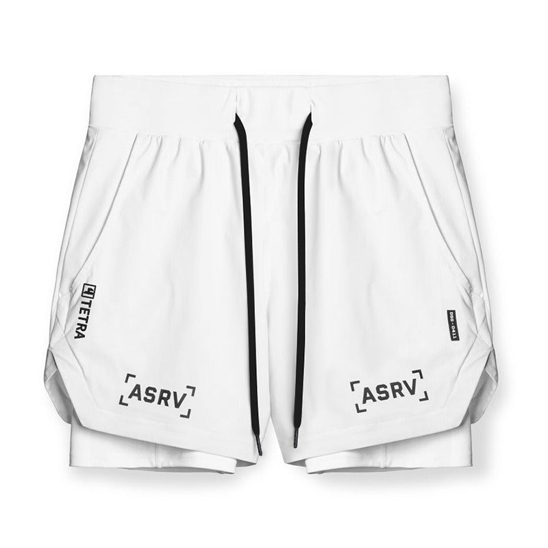 Sports Shorts, Mens American Trendy Brand Anti Glare Double Layer Quick Drying Basketball Pants, Outdoor Running Fitness Capris