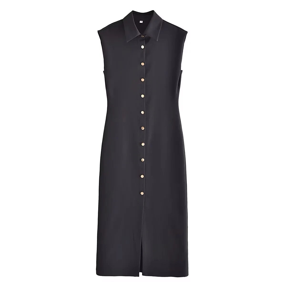 TRAF Women Long Dress Elegant Summer Solid Mid-Calf Dresses Sleeveless for Women Spring Summer Dress
