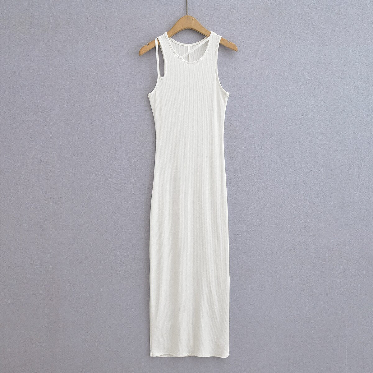 Women Kims Style Cut Out Soft Lounge Scoop Neck Maxi Tank Sleeveless Bodycorn Dress