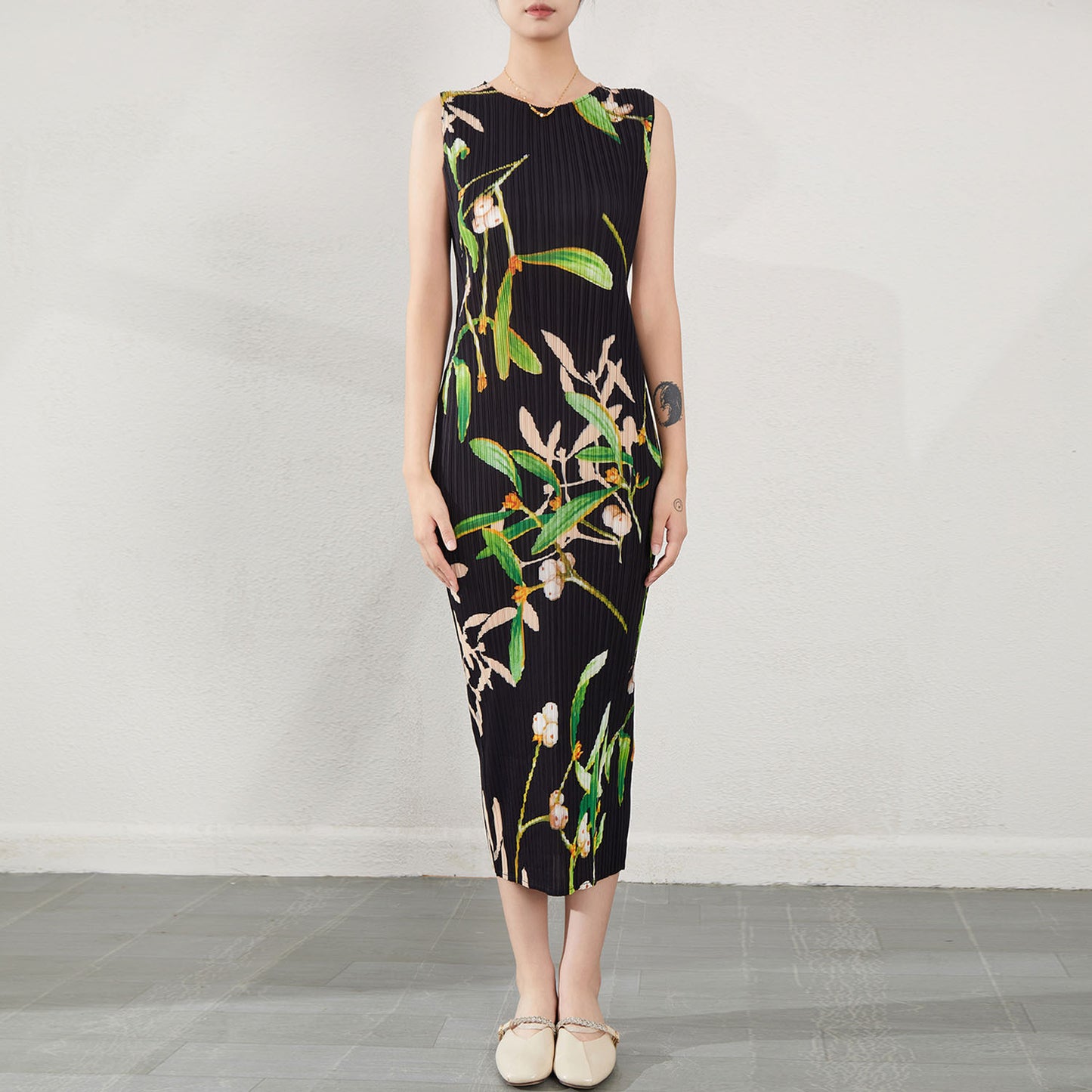 Round neck vest dress sleeveless dress
