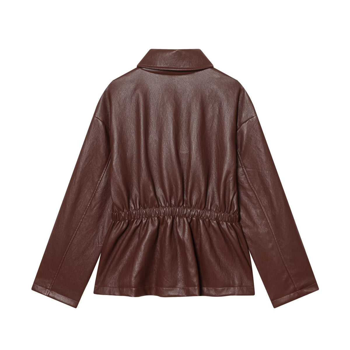 Jas met elastische tailleband van imitatieleer