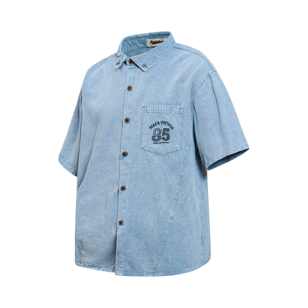 Make old canvas workwear short sleeved shirt