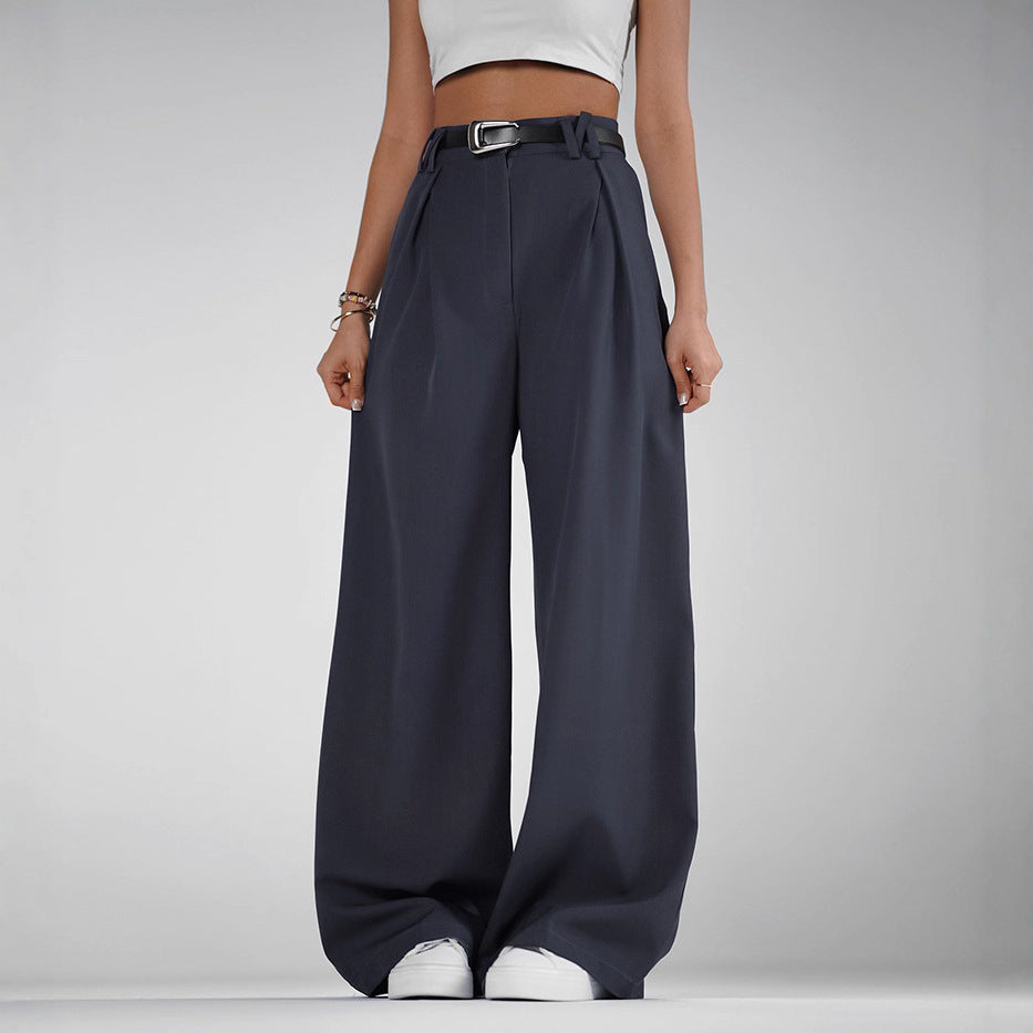 Broek in pakstijl met hoge taille en wijde pijpen