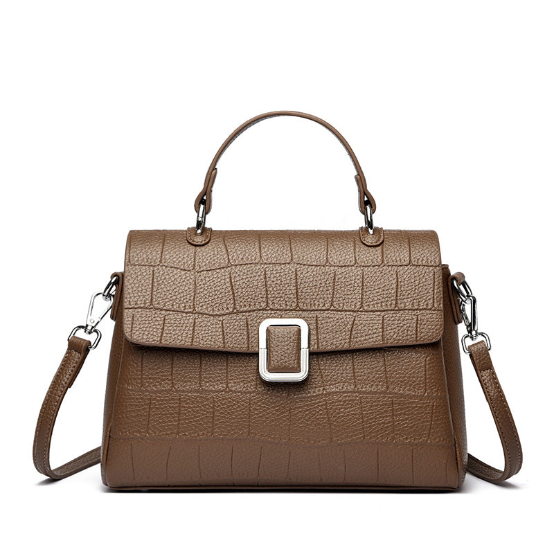 Cross-border commuter genuine leather tote bag large capacity women's high-grade shoulder messenger bag light luxury and simplicity handbag fashion