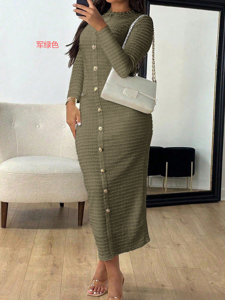 Europese en Amerikaanse elegante hoogwaardige kokerjurk maxi-jurk
