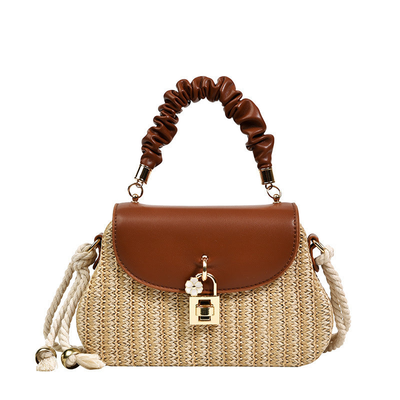 Women's handbag wholesale new simple trendy one-shoulder bag foreign trade texture Western style straw chain messenger bag