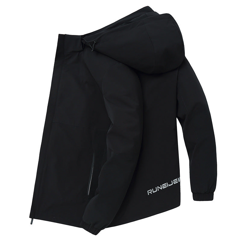 Casual colorblock jacket met ritssluiting zakken en capuchon