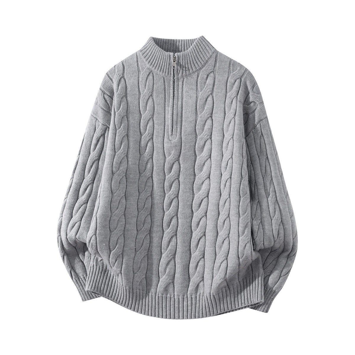 Mens Half Zip Cable Knit Sweater