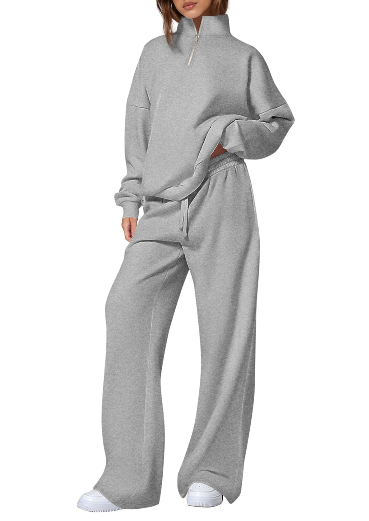 Women's Half-Zip Sweatshirt and Pants Set