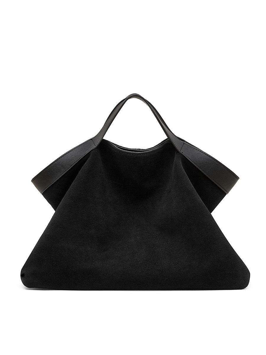 Retro matte leather large capacity commuter tote bag