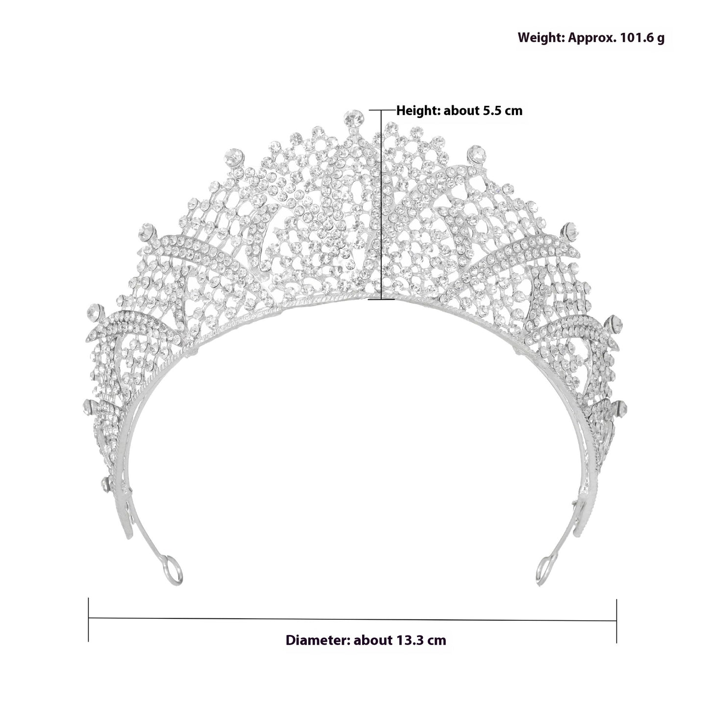 Zirkoon volledige diamant legering bruids tiara