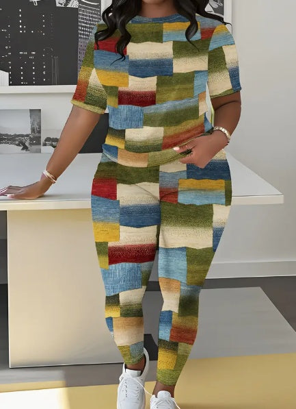 Set van T-shirt met ronde hals en legging voor dames