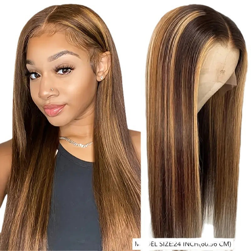 Synthetic Long Straight Front Lace Wig
