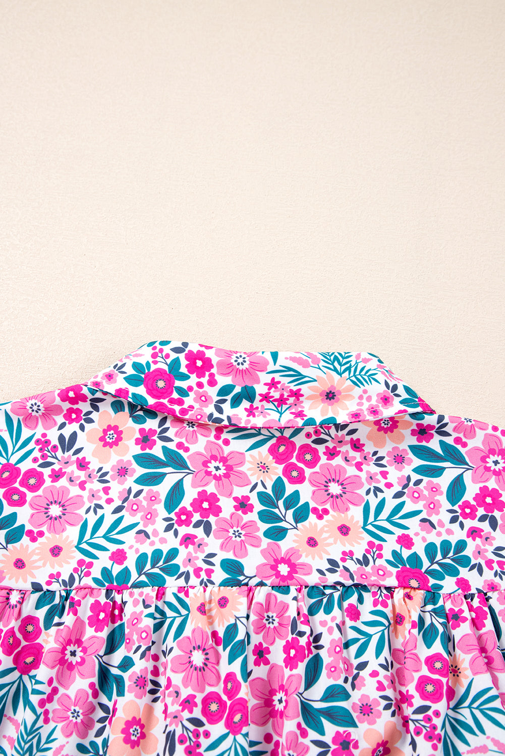 Roze A-lijn jurk met bloemenprint en halve knoopjes plus size