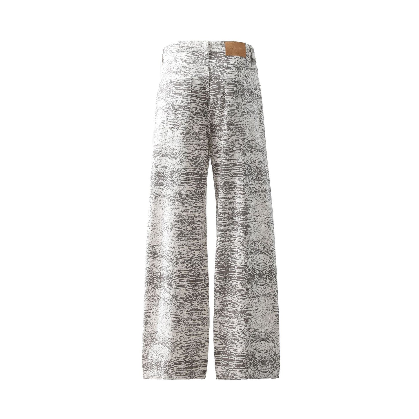 Retro bootcut denim jeans met slangenprint unisex