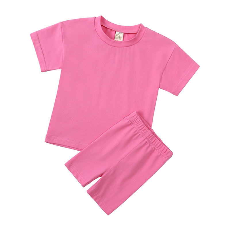 Kinder katoenen top met korte mouwen en shorts set