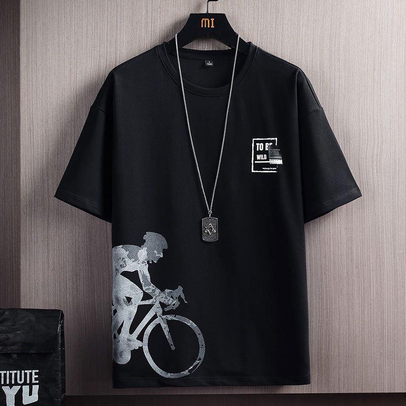 Set bestaande uit een bedrukt T-shirt en een shorts voor heren T-shirt ook apart verkrijgbaar