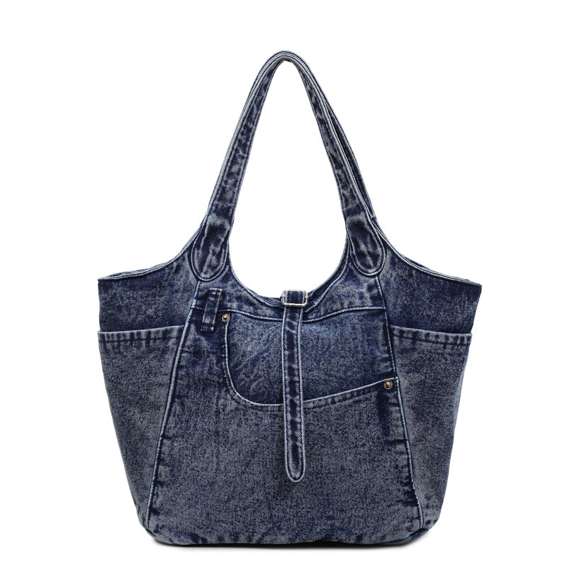 Ladies' Large Capacity Denim Shoulder Bag