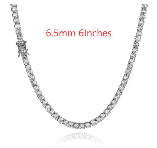 S925 Zilveren Moissanite Enkelrijige Tennisketting Unisex