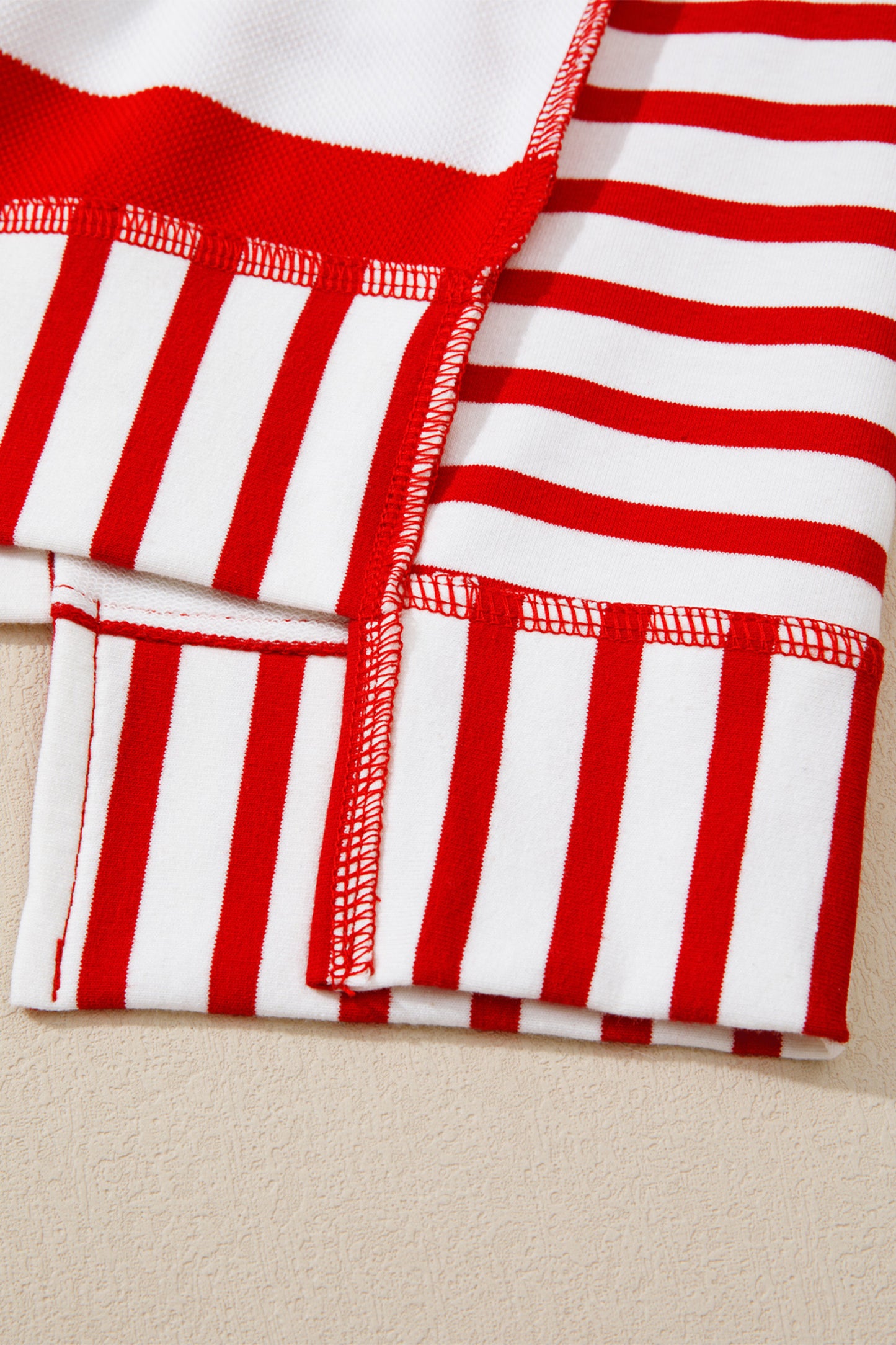 T-shirt met strepen pailletten strik patriottische stijl en korte mouwen