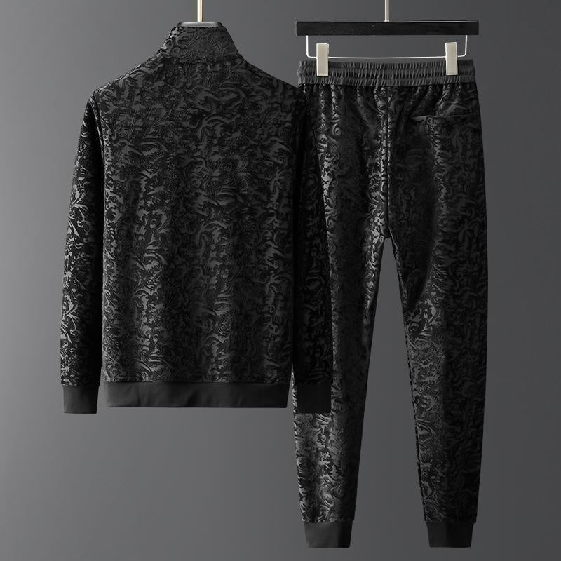 Jacquard Flocking Leisure Sports Tweedelige Set