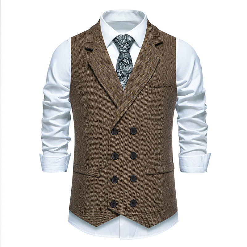 Mens Herringbone Tweed Vest